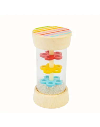 Bigjigs barškutis lietaus garsai kūdikiams su vaivorykštės raštu