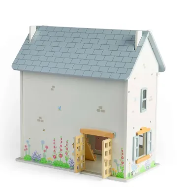Summer Cottage lėlių namelis su atveriamomis durimis ir langais