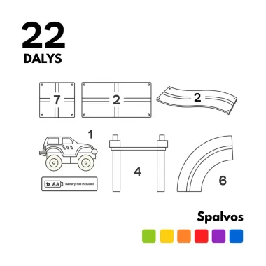 Imanix magnetinio konstruktoriaus trasa (22 el.) - visos dalys