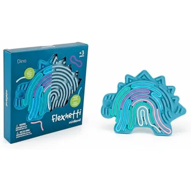 Lankstomi spalvoti silikoniniai fidget elementai dinozauro formos dėlionėje