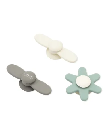 Silikoniniai suktukai kūdikiui (3 vnt.): baltas, rudas ir žalsvas
