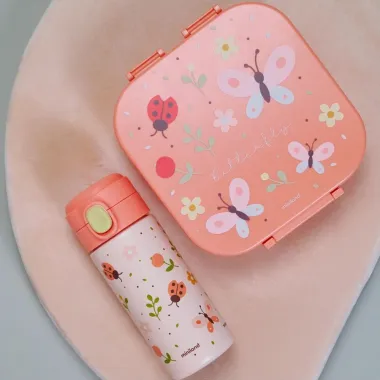 Miniland pietų dėžutė vaikams Butterfly ir deranti gertuvė