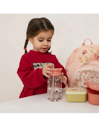Miniland gertuvė vaikams su šiaudeliu Butterfly (450 ml)