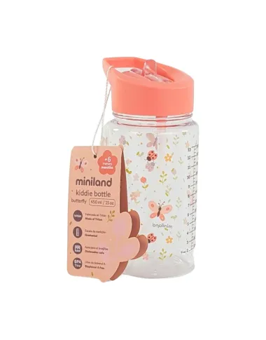Miniland gertuvė vaikams su šiaudeliu Butterfly (450 ml)